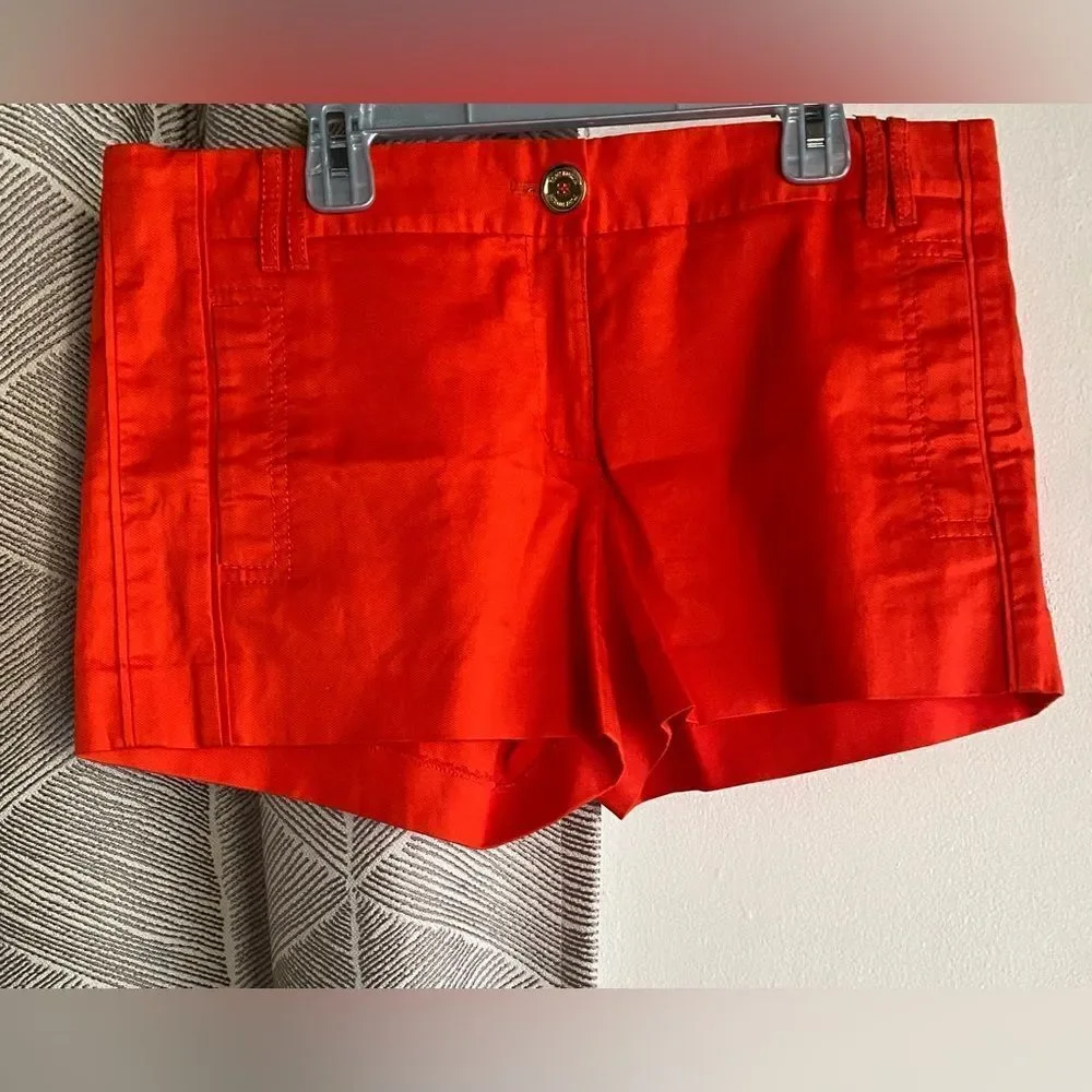 Tory Burch Burnt Red-Orange Orange Cotton Shorts Size 8